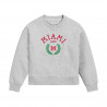 League Miami 1809 Block M Ivy Women's Boxy Crew, Ash