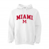 Russell Miami Over M Logo Twill Hoodie, White