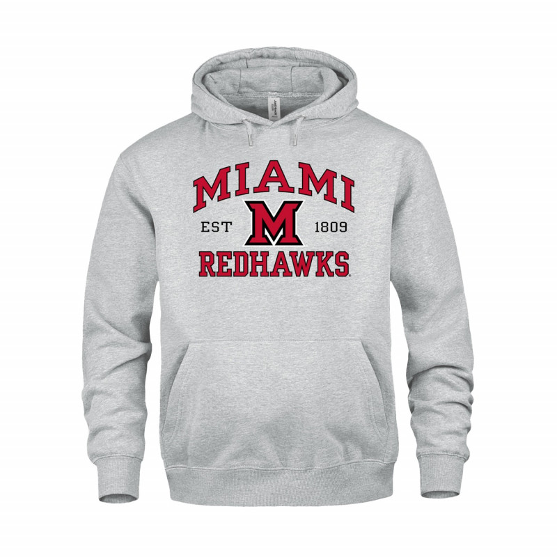 Miami RedHawks Gray Block M/Est. 1809 Hoodie