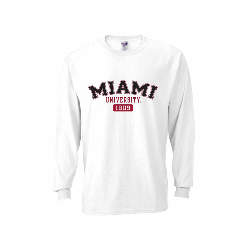 Miami University White Long Sleeve Tee