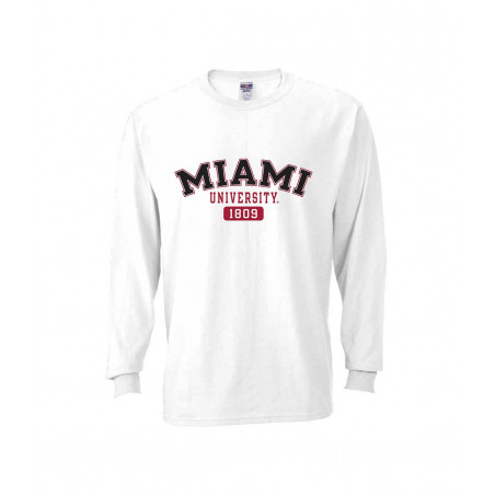 Miami University White Long Sleeve Tee