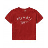 Women's Miami University Cropped Red Pennant Tee