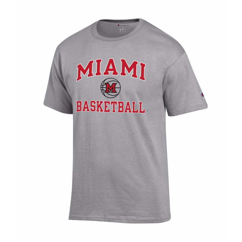 Gray Miami University Basketball Tee