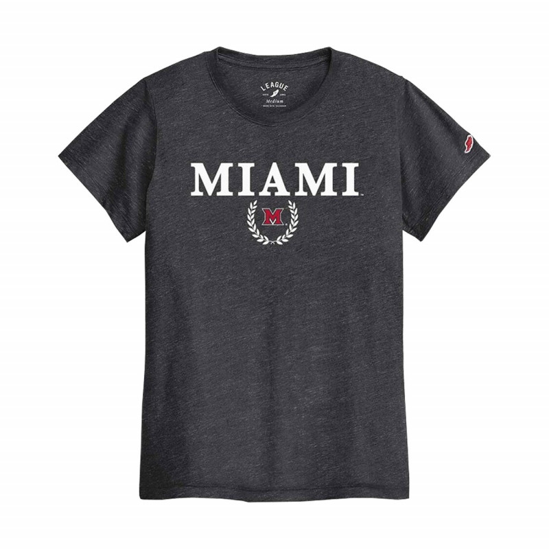 League Miami University Women's Short Sleeve Tee, Black
