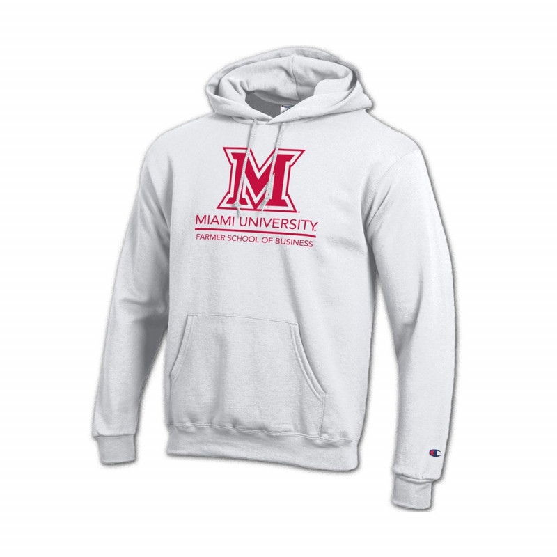 Champion Miami University Block M, FSB Hoodie, White