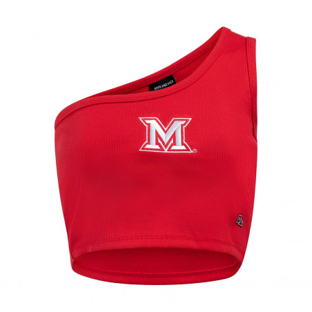 Hype & Vice Miami Women's One Shoulder Top, Red