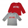 Wes and Willy Miami Toddler Long Sleeve Tee, Red or Gray