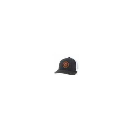 Legacy Miami Trucker Hat w/ Leather Circle Patch, Red, White