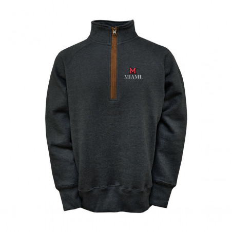 Miami University Logo 1/2 Zip Pullover, Charcoal