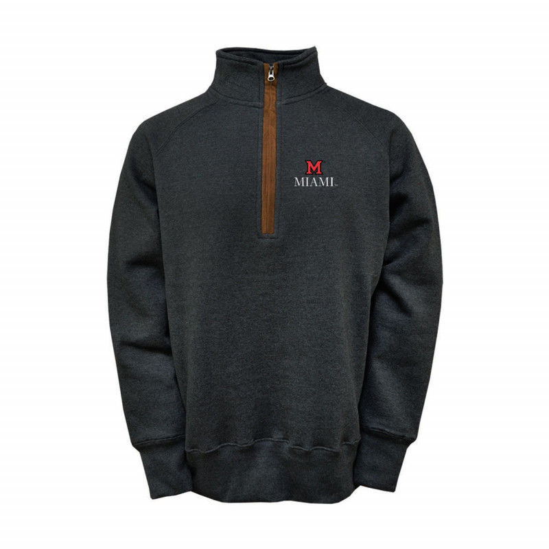 Miami University Logo 1/2 Zip Pullover, Charcoal