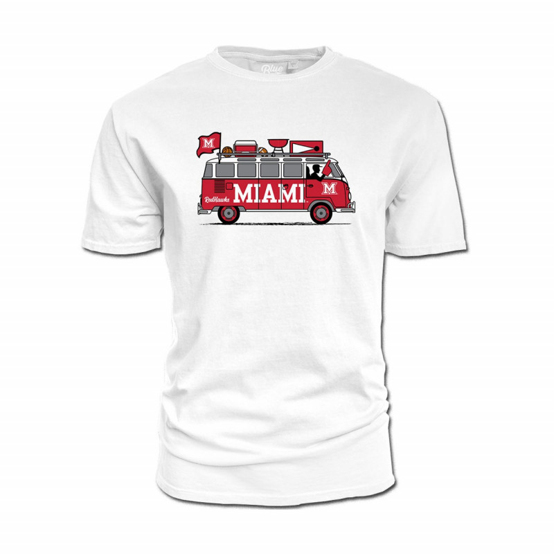 Blue 84 Miami Tailgate Bus Short Sleeve Tee, White