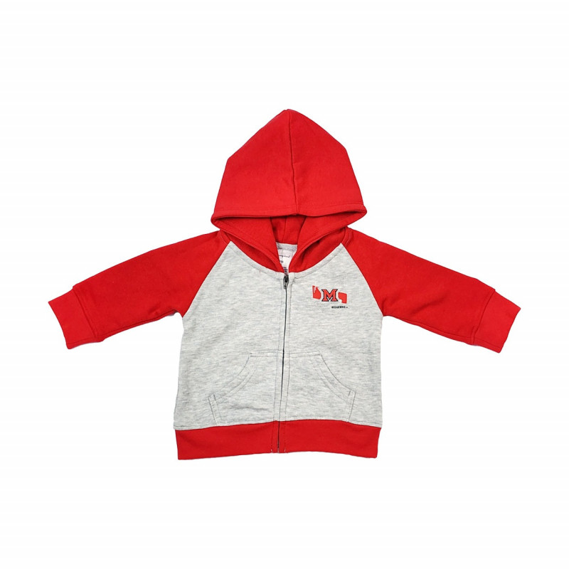 Champion Miami Infant/Toddlers Full-Zip Hood, Gray w/ Red