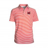Garb Miami University Block M Youth Striped Polo, Red/ White