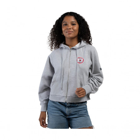 Hype & Vice Miami Women's Raglan Full-Zip Hood, Gray