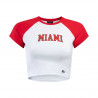 Hype & Vice Mimi HomeRun Crop Tee, Red & Wht