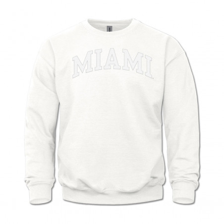 Miami Embroidered Tonal Crew, White
