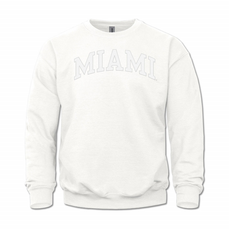 Miami Embroidered Tonal Crew, White