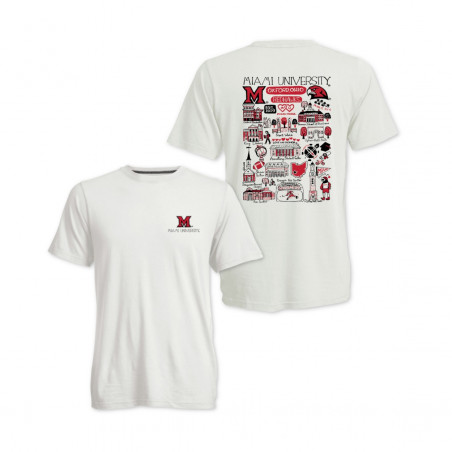 Camp David Miami Ivory Julia Gash Design Short Sleeve Tee