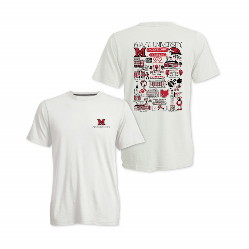 Camp David Miami Ivory Julia Gash Design Short Sleeve Tee