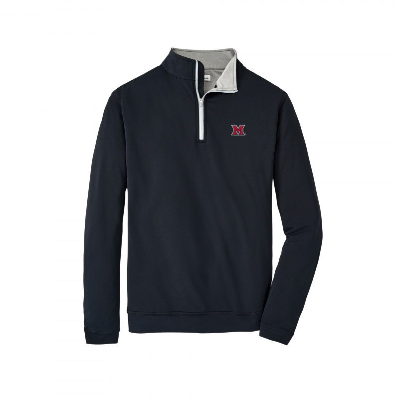 Miami RedHawks Peter Millar Black Perth Quarter-zip