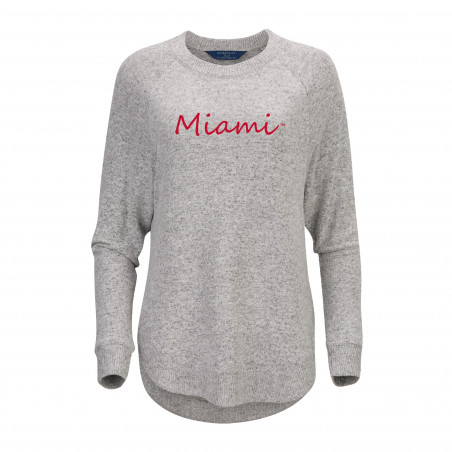 Miami RedHawks Boxercraft Women's Oversized Heather Crew