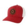 Legacy Miami Trucker Hat w/ Leather Circle Patch, Red, White