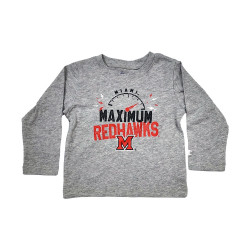 Champion Miami Max RedHawks Toddler Long Sleeve Tee, Gray