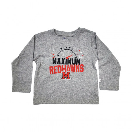 Champion Miami Max RedHawks Toddler Long Sleeve Tee, Gray