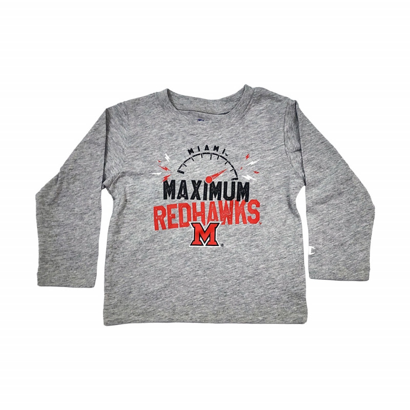 Champion Miami Max RedHawks Toddler Long Sleeve Tee, Gray