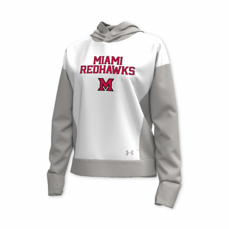 Under Armour Women's White/Grey Terry Hoodie