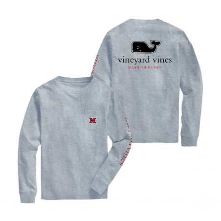 Vineyard Vines Miami Pocket Long Sleeve Tee, Heather Gray