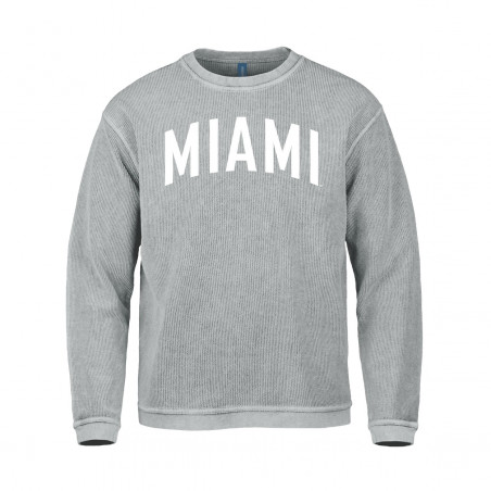 New Agenda Miami Gray Ribbed Crew