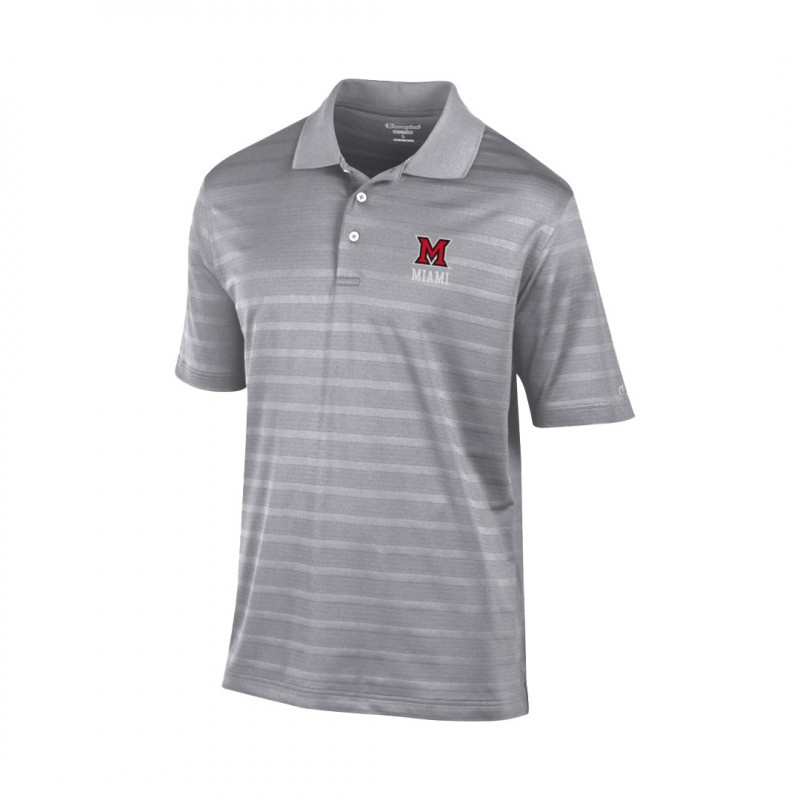 Champion Miami University Grey Textured Polo