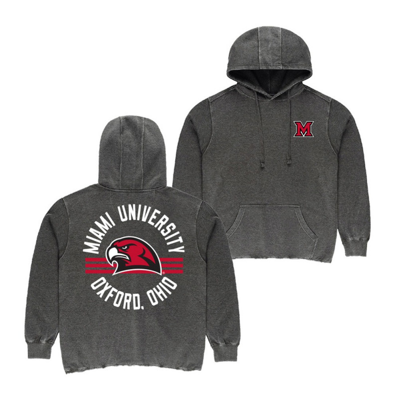 Miami RedHawks Burnout Back Graphic Hood
