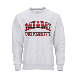 Miami RedHawks Boxercraft Plaid Letter Crew