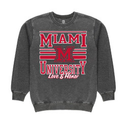Miami RedHawks Burnout Fleece Crew