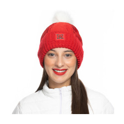 ZooZatz Miami Puffer Hat w/ Fur Pom, Red