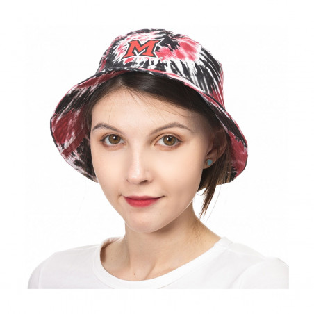 ZooZatz Miami Univ. Block M Logo Women's Bucket Hat, Tie-Dye
