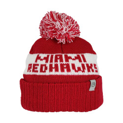 Logofit Miami RedHawks Inf. Cuffed Beanie w/ Pom, Red/ White