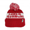 Logofit Miami RedHawks Inf. Cuffed Beanie w/ Pom, Red/ White