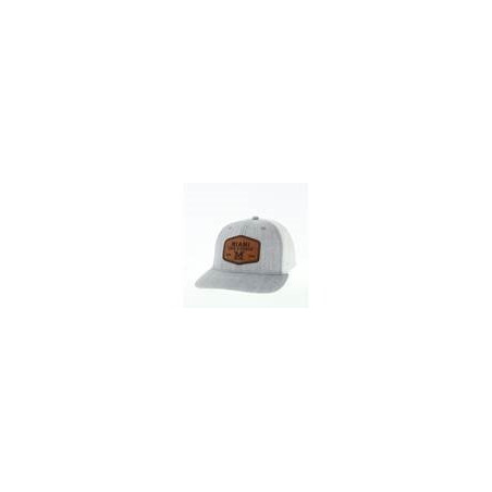 Legacy Miami Melange Adj Hat w/Leather Patch, Gray/White