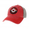 Legacy Miami Trucker Hat w/ Stitched Circle Patch, Red, Gray