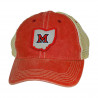 Legacy Miami Univ. Block M Ohio Patch, Adj Trucker Hat, Red