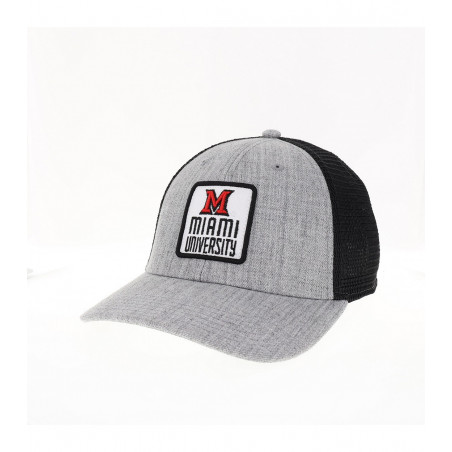 Miami University White Patch Grey Low Profile Trucker Hat