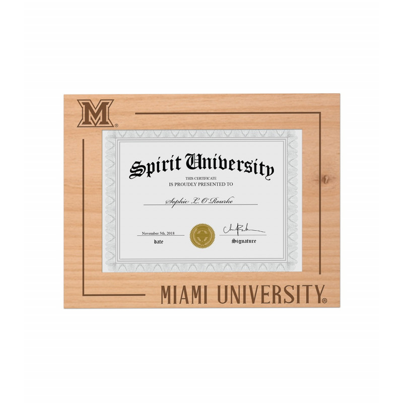 Miami University Wooden 15.5" x 12" Diploma Frame