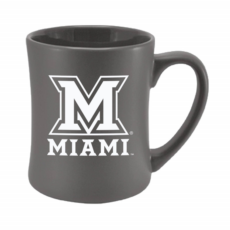 Miami University White Imprint Ceramic Mug, Gray, 16oz