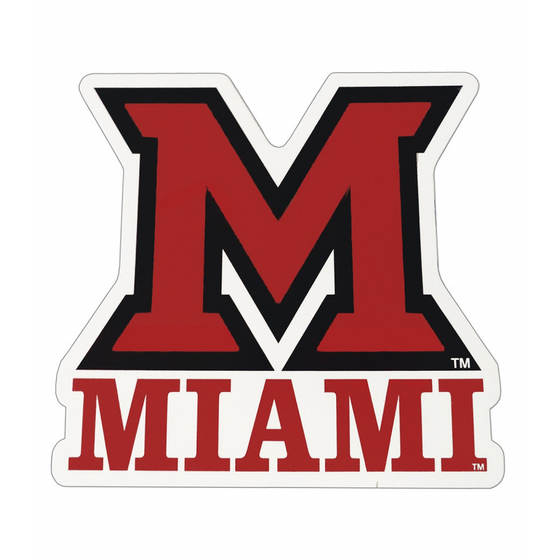 Block "M" Logo over Miami 7" Magnet