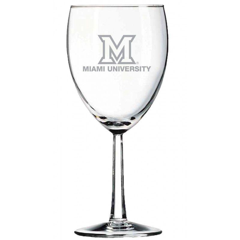 Miami University 12oz Wine Glass