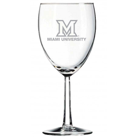 Miami University 12oz Wine Glass