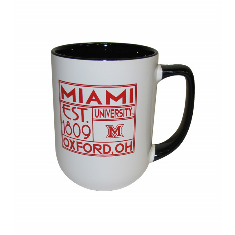 Miami University White & Black Café 17oz. Mug